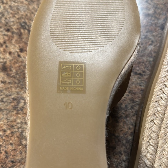 Oasis Society Espadrille Wedge Size 10 Cedar Wood Closed Toe Lace Up Open Back - Picture 10 of 14